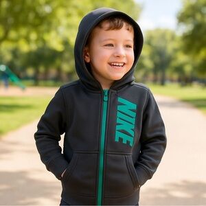 Boys Nike Dri-FIT Hoodie - Size 4T - Gray with Teal - Gently Used